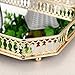 Hipiwe Vanity Makeup Mirror Tray Metal Jewelry Trinket Organizer Tray Large Cosmetic Perfume Tray Home Decorative Tray for Dresser Bathroom Bedroom Countertop (Gold, Large)