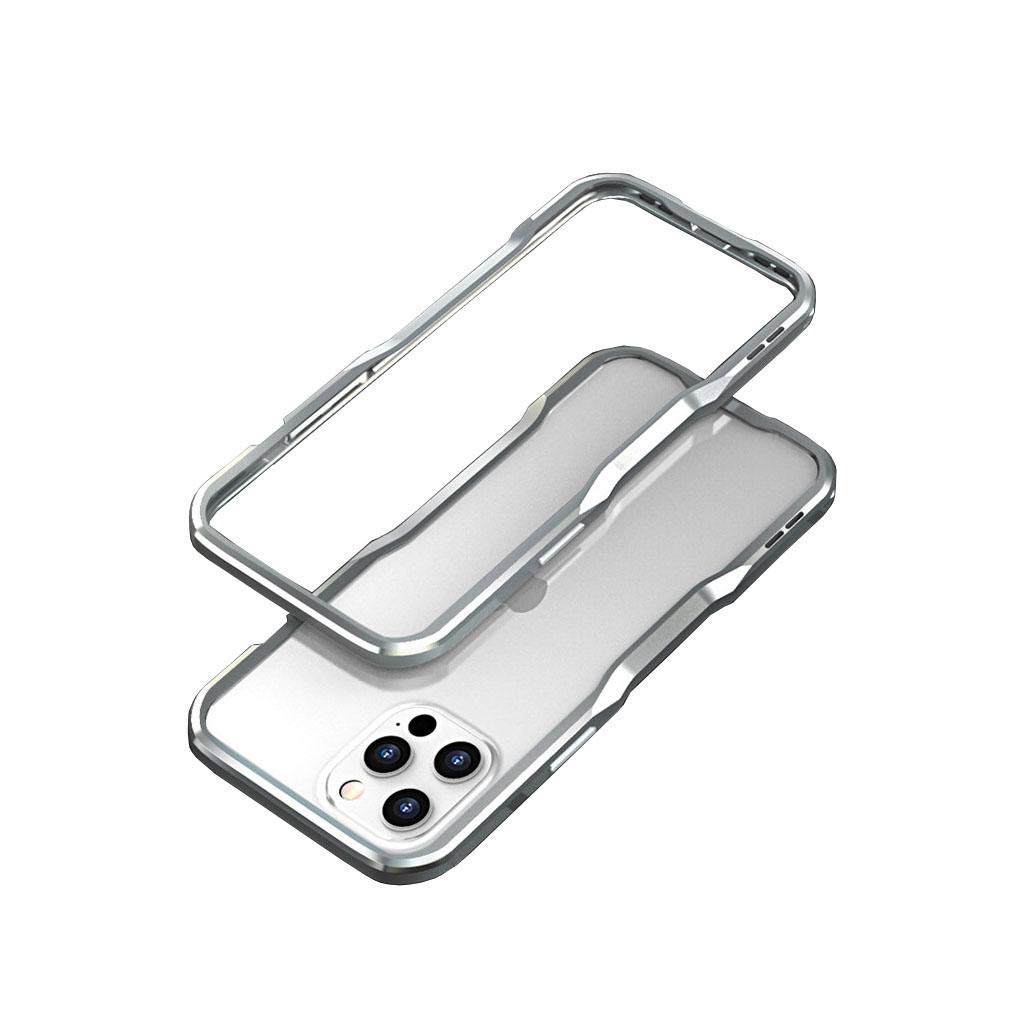 Coque iPhone 12 Pro en métal argenté antichoc luxe