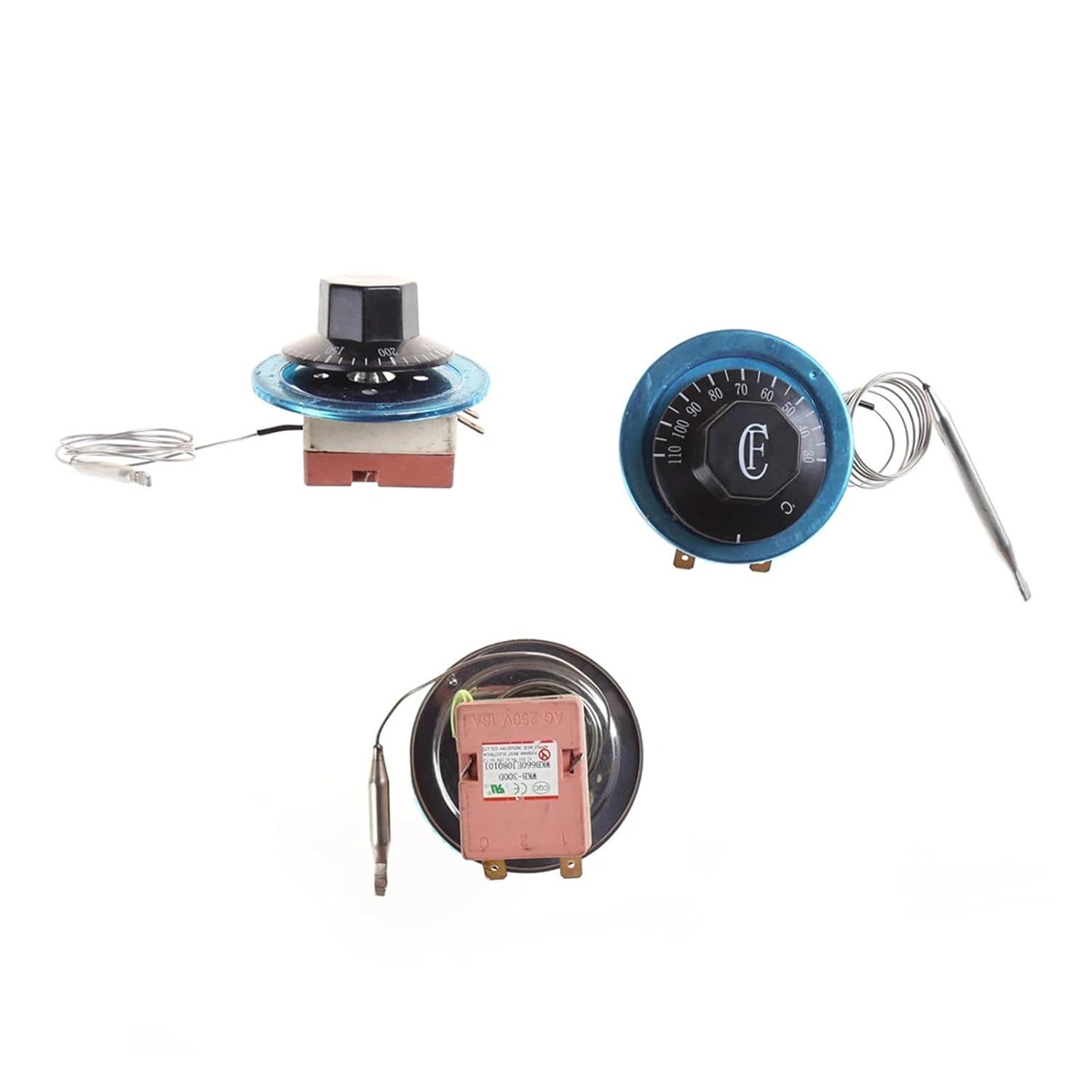 Oven Temperature Switch Thermostat Dial Centigrade Ceramic Base Thermostat Water Heater 220V AC 16A 30-110/60-200/50-300(A3)