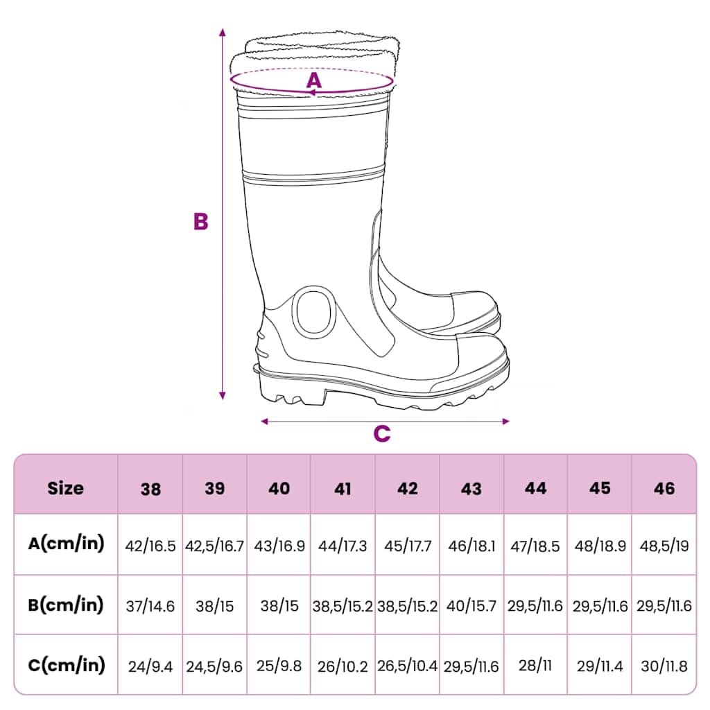 Buty przeciwdeszczowe Czarne Rozmiar 45 PVC