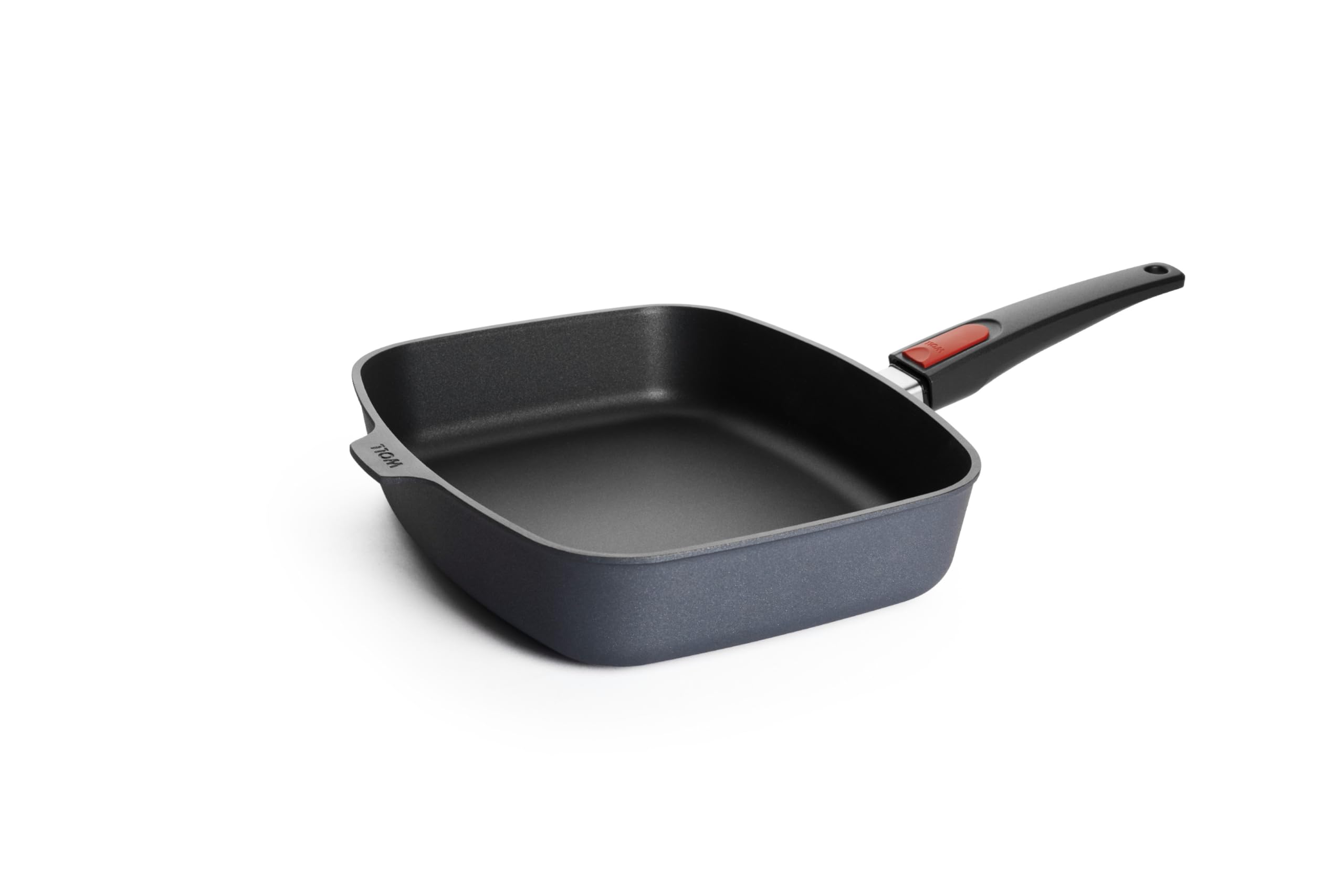 Woll Diamond Lite Rechteckpfanne mit abnehmbarem Stiel – Induktionsgeeignet, 30 × 26 cm, 7 cm hoch, Anthrazit