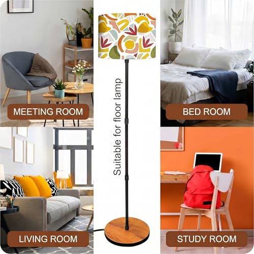 Image of Rellon Floor Lamp for Living Room with Decorative Metal Floor Lamp Standing Home Decoration Floor JuteLamp Shade Reading for Bedroom, Office,Kitchen (A1)