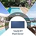 DNYKER Inground Pool Safety Cover 16 x 32ft Rectangle Swimming Pool,Mesh Solid Pool Cover for Inground, Winter Pool Safety Cover with Triple Stitched for High Strength, Blue