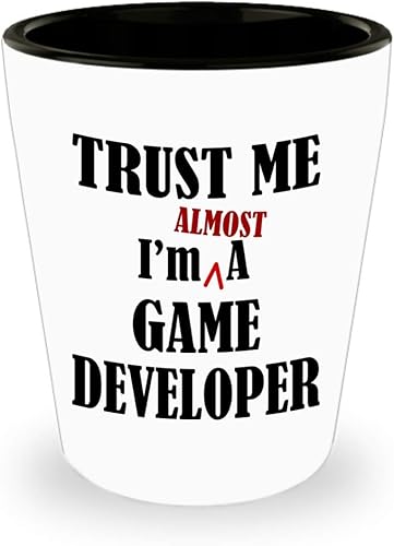 Cute Gifts Idea for Game Developer Designer Trainee Shot Glass Tequila Shotglass Novelty Drinkware - Aspiring Video Gaming Design Dev Team