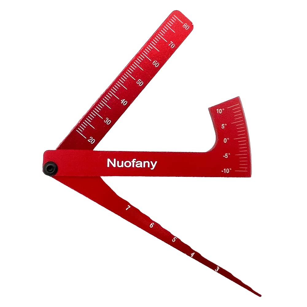 RC Car Ruler Aluminum 3 in 1 Camber & Ride Height Gauge Adjustable Ruler Hobby Tools for 1/8 1/10 RC Car Truck Tamiya HSP HPI (Red)