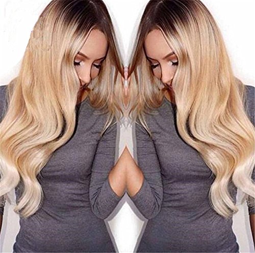 ATOZWIG Ombre 1B/27 Long Curly Wig Heat Resistant Sythentic Cosplay Wig Full Wig for Women Party Wigs
