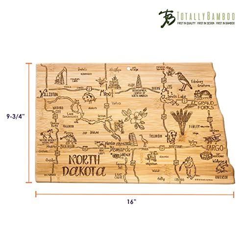 Tabla de cortar de bambú con forma de Dakota del Norte miniatura 6