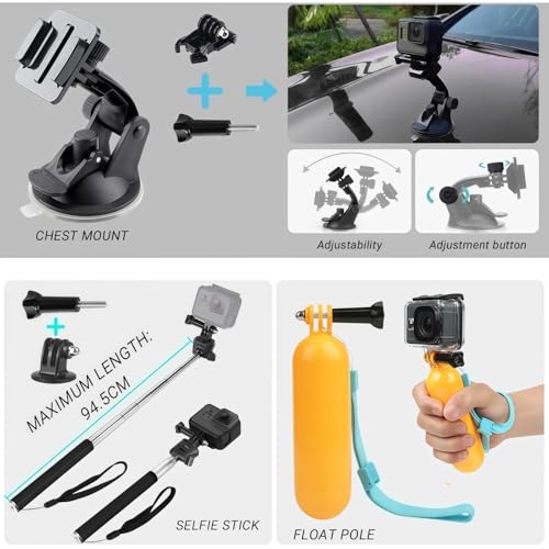 Kit de accesorios para cámara de acción en deportes extremos y rutas 2