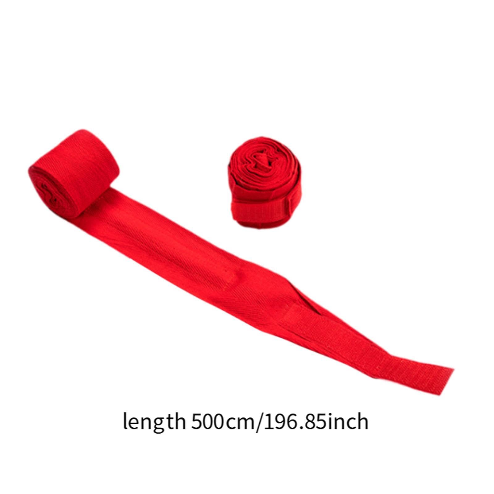 Yiju 2 Pieces Boxing Hand Wraps Wrist Support Cotton Speed Bag Punching Training Boxing Wraps Inner Gloves for Indoor MMA Fitness, 5m Red