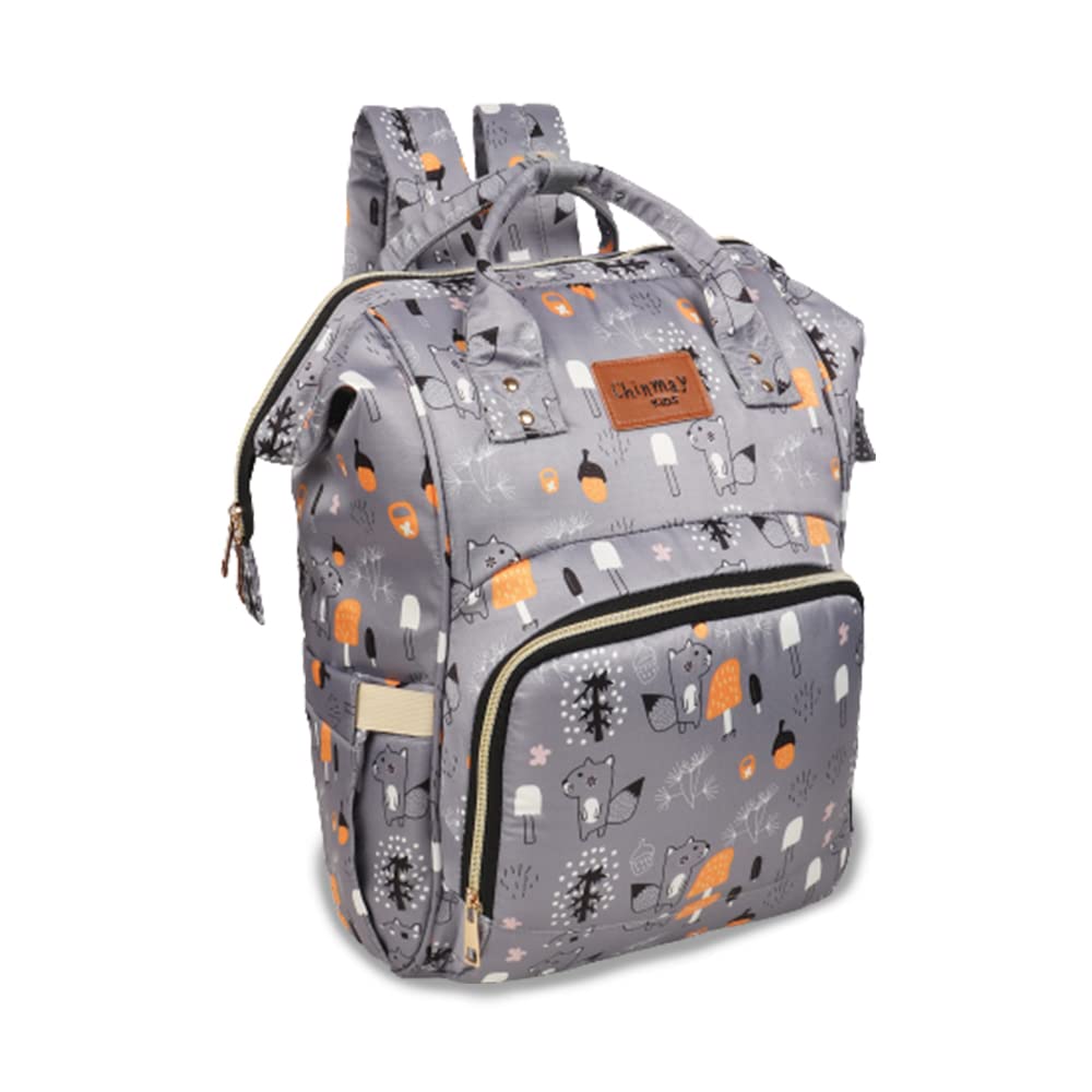 Chinmay Kids Diaper Bag Nursing Maternity Backpack, Waterproof Multifunctional Travel Bag Large Size (20 x 18 x 40 cms)(Blue) (Grey Cat)-picture-35