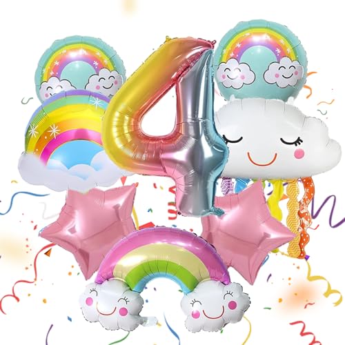 Regenbogen Luftballons Aus Folie – 6 Stück Bunte Mylar Ballons Für Geburtstag, Hochzeit, Baby-Party & Deko
