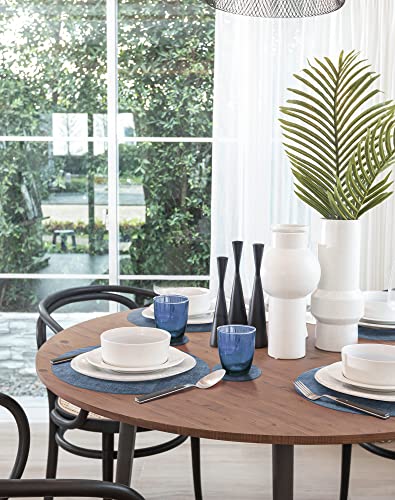 Sueh Design Round Faux Leather Placemats Reversible Set Of 4 With Coasters, Heat Resistant Tablemats Wipeable Placemats Round Table Mats For Kitchen Dinning Decor, Waterproof, Non-Slip, Leak-Proof #TOP6