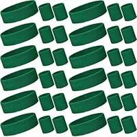 Bememo 36 Pcs Neon Sweatbands Set for Kids Bulk Sports Headband Wristband Set Cotton Terry Basketball Tennis for Students Youth 80s 90s Halloween Costumes Cosplay Glow Party
