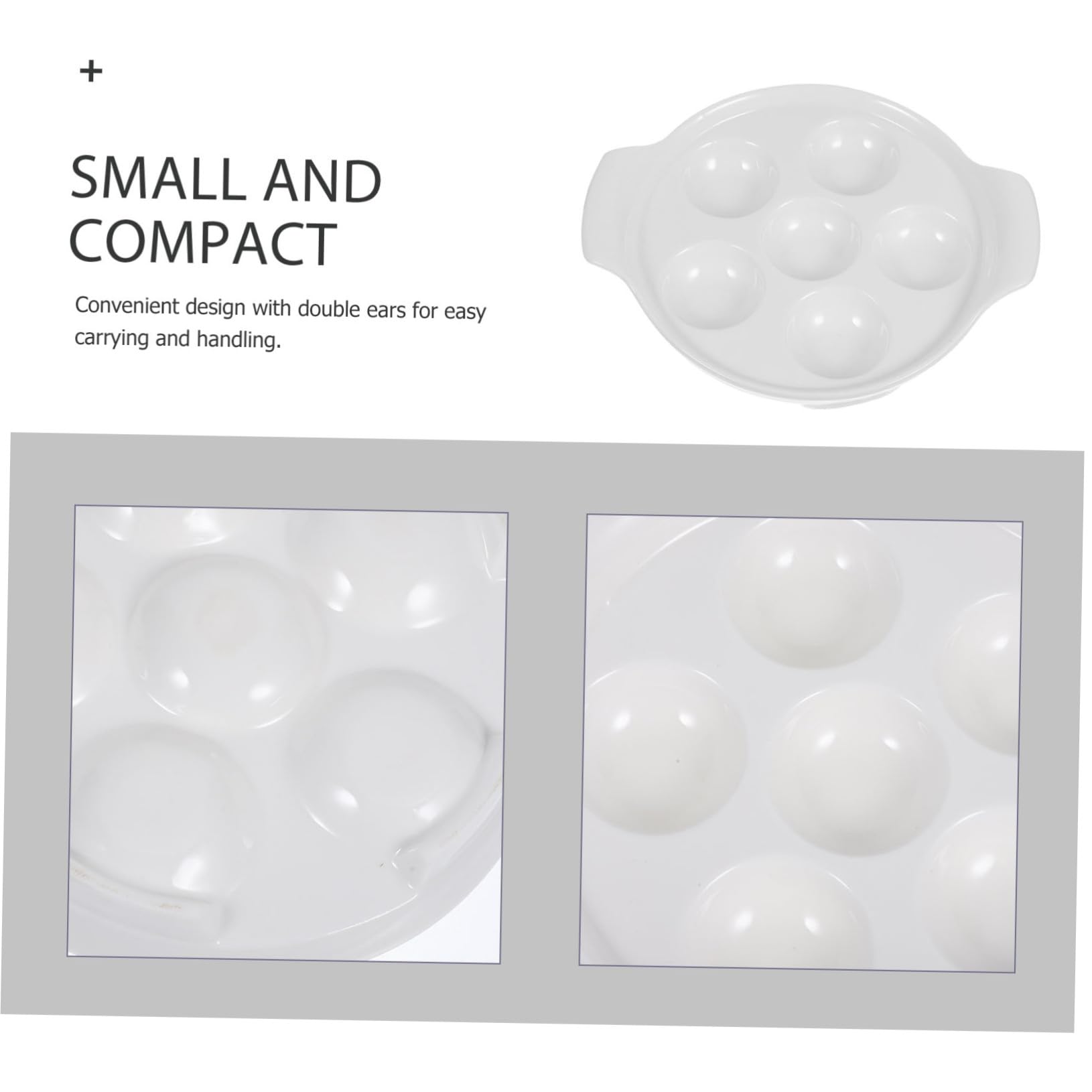 ULTECHNOVO Platos de Cerámica para Caracoles de 7 Pulgadas con Asas Dobles, Resistentes al Calor, Aptos para Horno, Bandeja Versátil para Mariscos y Aperitivos, 4 Piezas