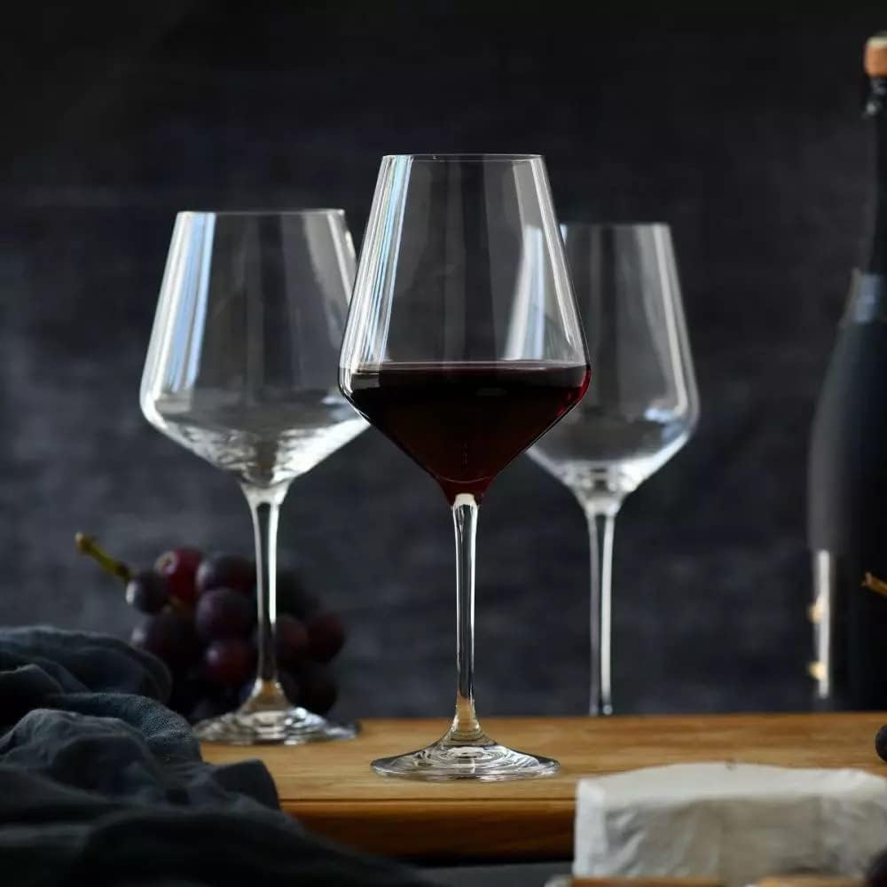 Krosno Gläserset 6× Rotweingläser 550 ml + 6× Champagnerflöten 200 ml | Bleifreies Kristallglas | Perfekt für Zuhause, Restaurants und Partys | Spülmaschinengeeignet