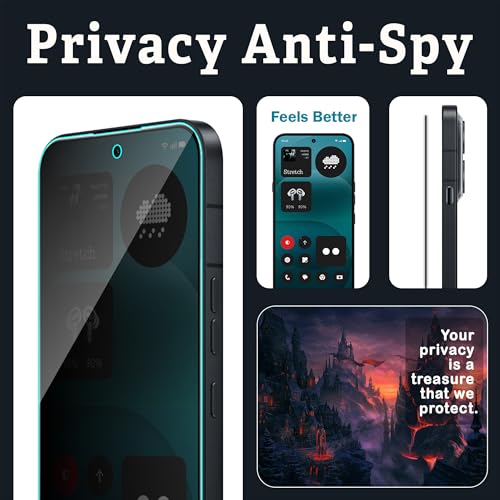 Image of ArmourPro Anti-Spy Privacy Tempered Glass for Nothing Phone (4A) Pro - Anti Peeping Screen Protector, Edge to Edge Full Coverage, 9H Hardness, Easy Installation Kit | Pack of 2