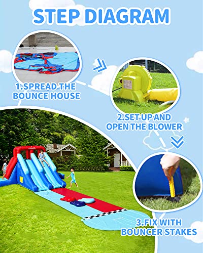 AirMyFun Inflatable Bounce House with Double Slide, Kids & Adults Water Slides for Outdoor Fun - Thumbnail 7