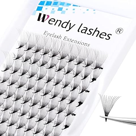 Volume Lash Extensions 12D Premade Fans Eyelash Extensions 0.07mm Thickness C/D Curl Short Stem Premade Volume Eyelash Extensions Pointed Base Fans by WENDY LASHES(12D-0.07-D, 13mm) Cover