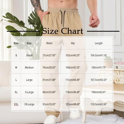 Cargo Pants for Men Multi Pockets Work Pants Stretch Elastic Waist Relaxed Hiking Outdoor Casual Trouser Sweatpants3
