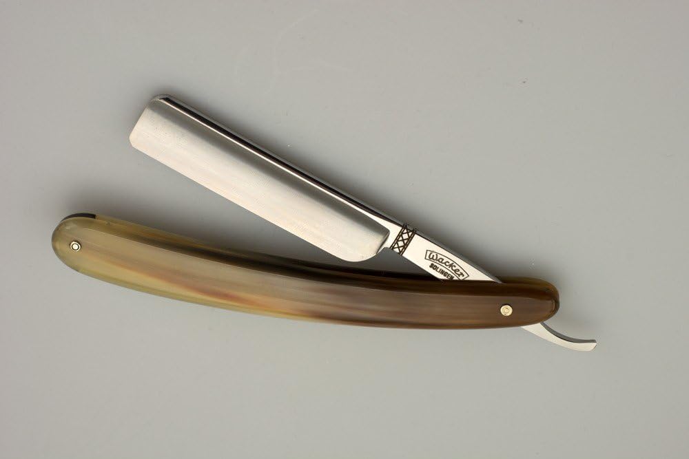 Wacker Classic 2, 5/8" Straight Razor, Square Tip, Blonde Horn Scales