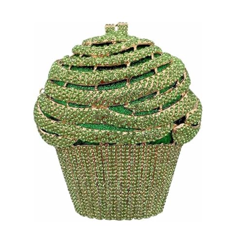 Image of Women Ice Cream Crystal Evening Bag Luxury Rhinestone Clutch Wedding Party Minaudiere Purse and Handbag for Cocktail