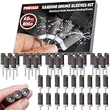40 Stück Schleifhülsen Satz für Dremel Rotationswerkzeug mit 3mm Schaft 800 Korn Schleifspitze Set, Schleifwalzen für Schleifen & Rosten Metallkante-Abreiben Stein Holz Schleifen