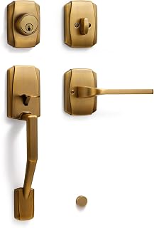 Entry Door Handle and Deadbolt Front Antique Brass 1 Pack