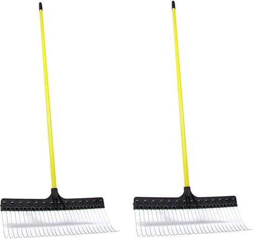 Rastrillo de hojas de lujo, cabeza de 21 pulgadas, mango de 54 pulgadas (paquete de 2)