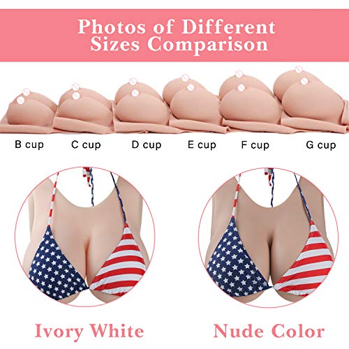 Vollence D Cup Size Artificial Silicone Breastplate Crossdresser Drag Queen Transgender Ivory White #TOP4