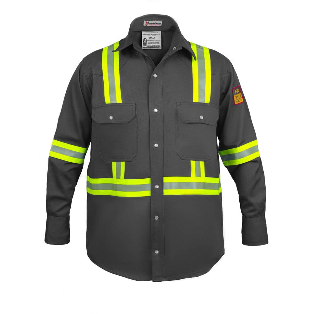 Flame Resistant High Visibility Hi Vis FR Shirt - 100% C - 7 oz