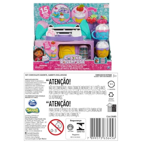 SUNNY, Gabby's Dollhouse, Playset de Chocolate Quente com Doces