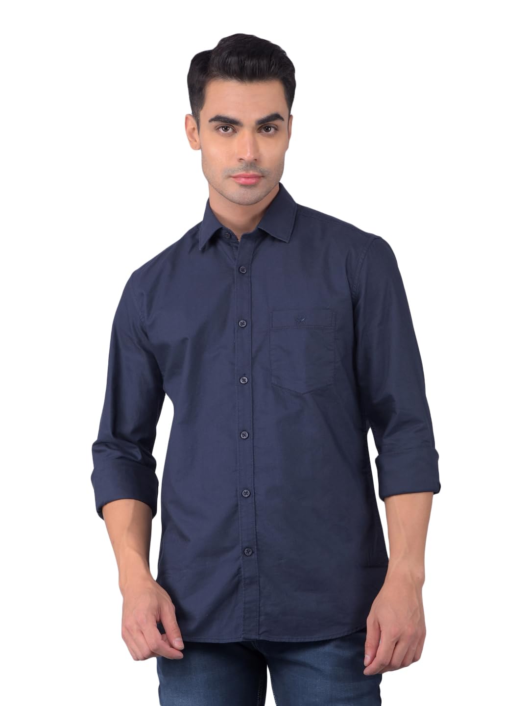Crimsoune Club Men's Navy Blue 100% Cotton Shirt-picture-10