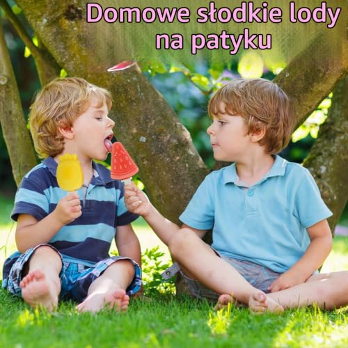 poraceous 2 silikonowe formy do lodów, silikonowe formy do lodów, foremki do lodów wielokrotnego użytku 8 wnęk, zestaw foremek do lodów DIY, do robienia lodów, sorbetów