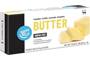 Amazon Brand, Happy Belly Unsalted Butter Sticks, 16 oz (Pack of 4)