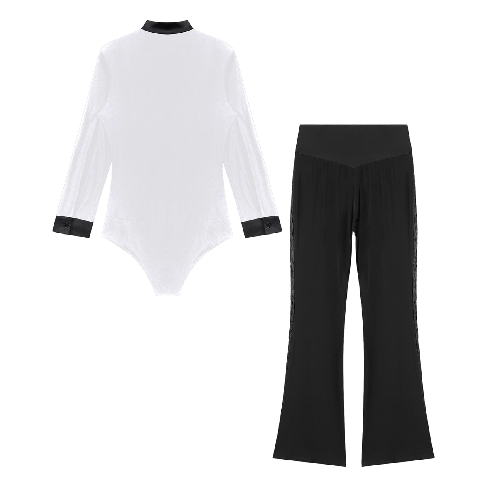 Traje de baile latino para hombre, camisa de manga larga, pantalones de baile, jazz rumba, traje de danza para competición
