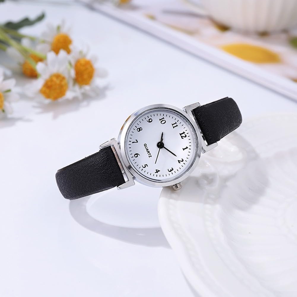 Simple and Elegant Women's Watch, 26mm Round Case, Leather Strap, Pin Buckle, for Daily Outfits and Office Wear