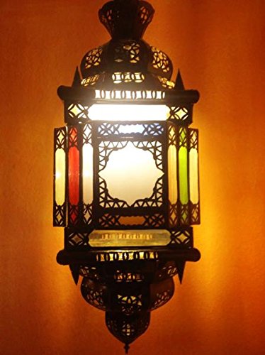 Orientalische Lampe Pendelleuchte Bunt Ayam 70cm E27 Lampenfassung | Marokkanische Design Hängeleuchte Leuchte aus… – Bild 3