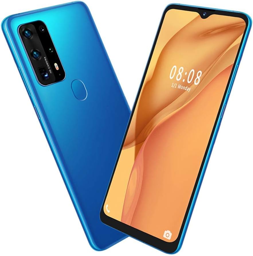 Up To 50% OFF 4G Unlocked Smartphone, 6.7inch Screen Dual Card Smartphone6+64G 1300W Cell Phone with Free 128G Memory Card for Android 9.1 System Blue