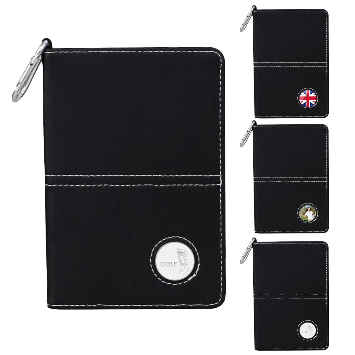 ibera gifts - Personalized Golf Gifts - Golf Scorecard Holder with Marker and Pencil - Golf Score card Wallet (Golf ball marker)