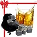 Best Whiskey Stones Gift Set with Magnetic Closure - Unique Present Box - Soapstone Chilling Rocks and a Velvet Bag to Cool Bourbon with no Ice - 9 Grey Cubes - Does Your Dad, Husband.. Love Scotch?