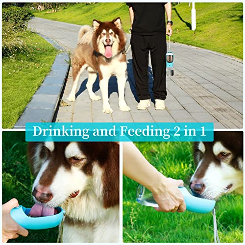 Dog Water Bottle, Large 10Oz Capacity Dog Water Bottle Dispenser, Portable Dog Travel Water Bottle For Walking With Food Container, Portable Water Bottle For Dog(Blue) #TOP3