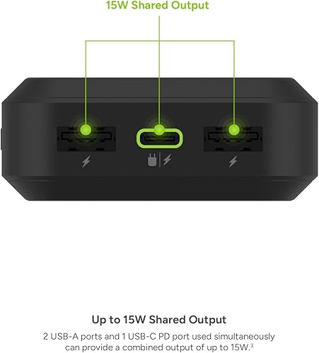Miniatura 7 de mophie powerstation prime20 - Banco de energía portátil ultracompacto con batería interna de 20,000 mAh, carga rápida USB-C PD de 18 W, carga