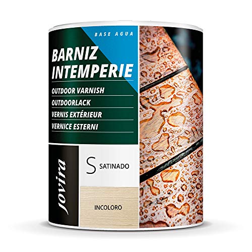 VERNIS EXTÉRIEUR À L'EAU Il décore et embellit tous les types de bois en extérieur. (750 ml, SATINÉ)