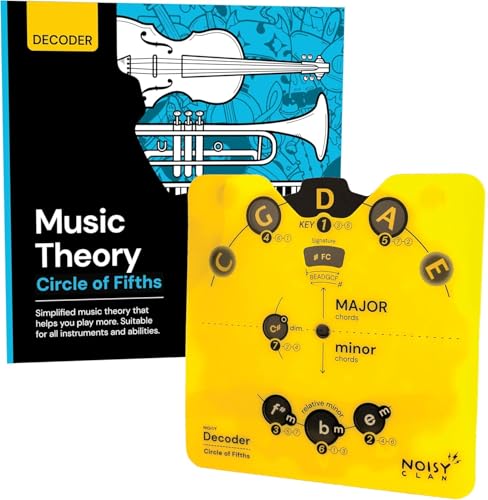 Circle of Fifths Wheel & Music Theory Book, Chord Progressions Decoder Tool