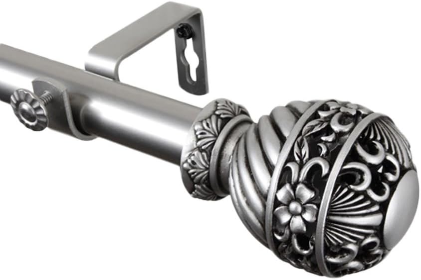 Rod Desyne Home Decorative Lanette Curtain Rod 160-240" - Satin Nickel