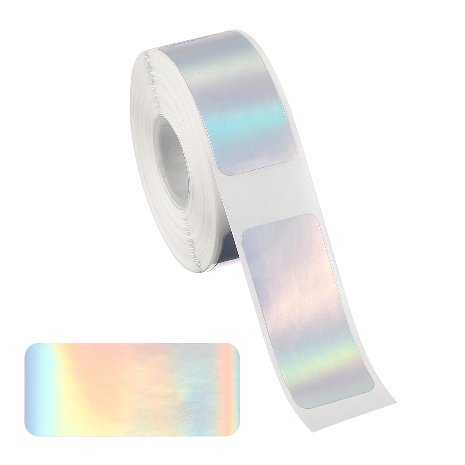 PATIKIL Holographic Thermal Label Stickers, 15x30mm Holographic Thermal Label Self Adhesive Print Paper Refill 230 Tape/Roll for Name Tag Barcode Address, Silver