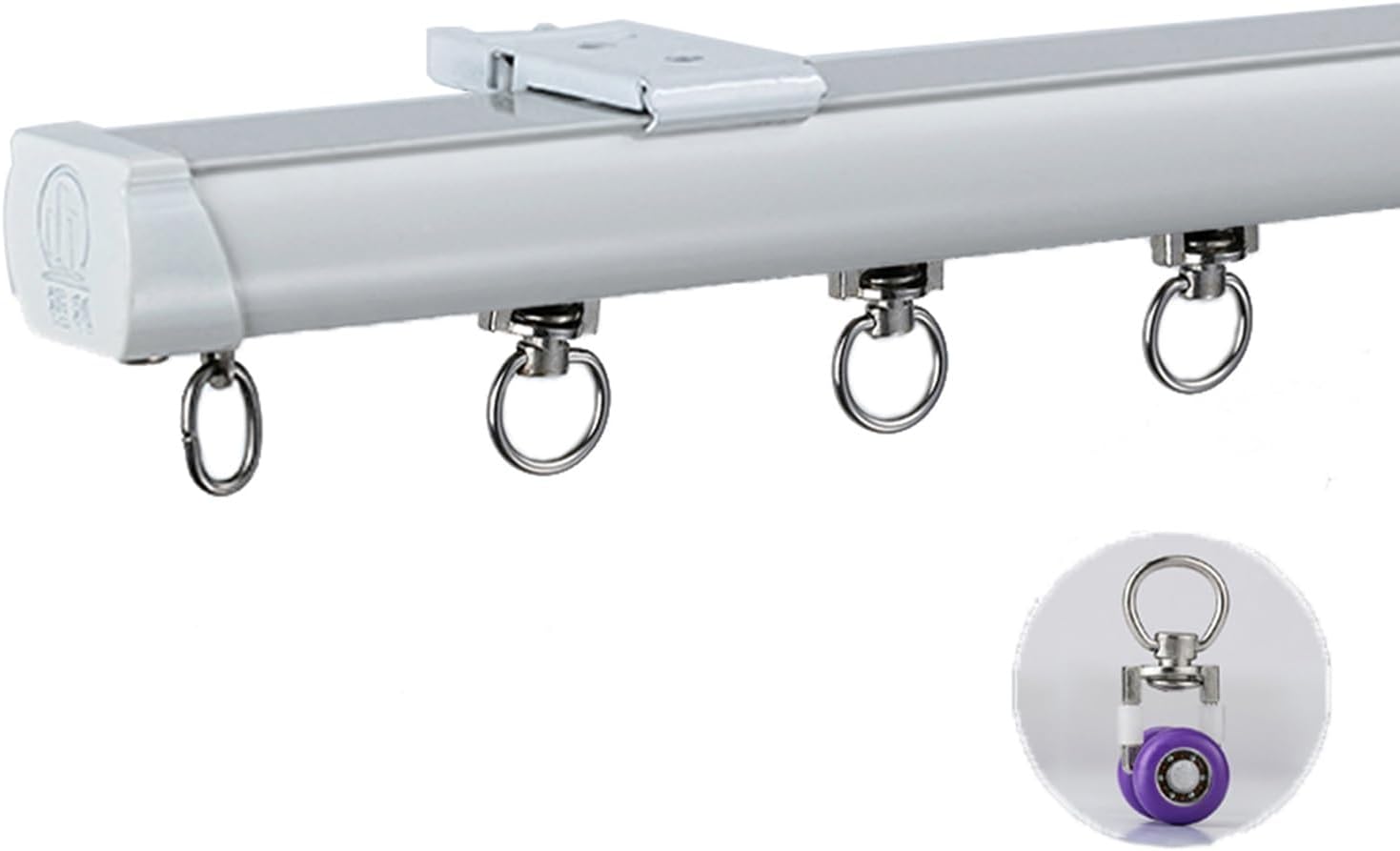Aluminum Curtain Track Rail 3.3FT-19.7FT Ceiling Mount for Windows, RVs, Room Dividers, Living Room & Bedroom - Champagne Gold, 190cm Adjustable Curtains System