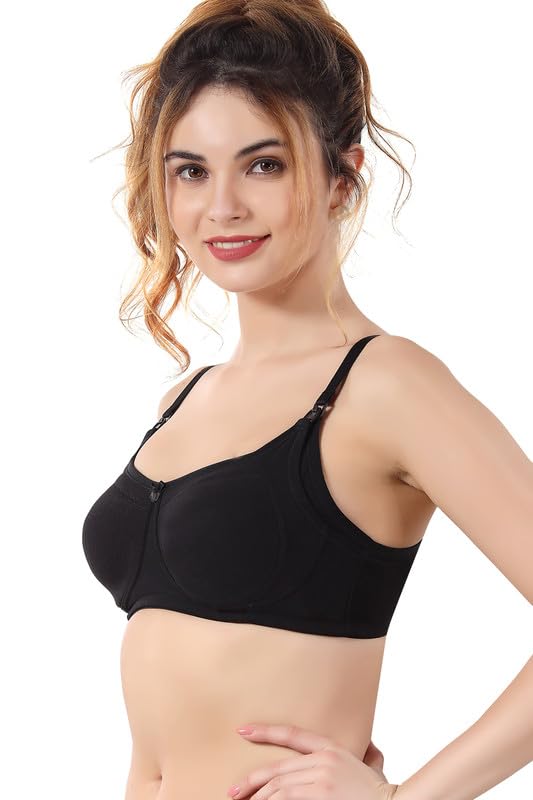 Image of CLOUD SOFT Maternity Nursing Bra for Women | Non-Padded Breastfeeding Bra with Feeding Pads | Comfortable Lift & Support | Soft Cotton Pregnancy & Feeding Bra - (CS08)
