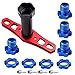 Hobbypark Aluminum 17mm Hex Hubs and Nuts (Splined) & Wheel Wrench for E-Revo/Revo 3.3 / E-Maxx/Summit/T-Maxx/Slayer Pro 4X4 RC Cars Trucks (Navy Blue Hubs)