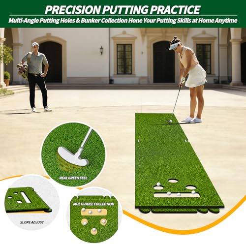 Tapis de golf double mode 1,8x1,5m pour entraînement de simulateur - 3